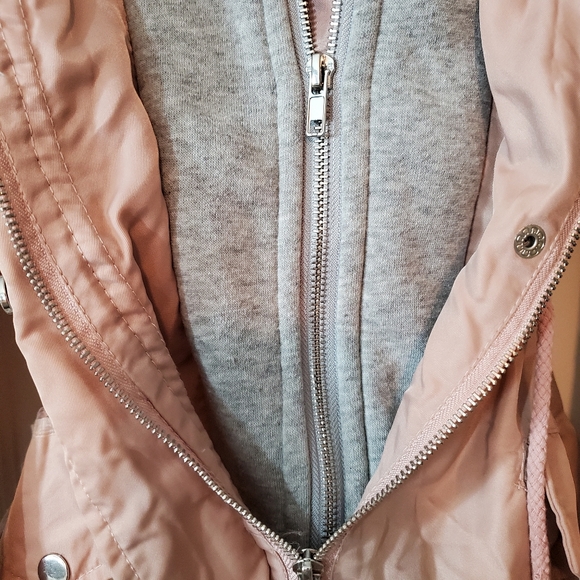 2×☆HOST PICK☆ Womens CHEMIZTRY 2 Layer Jacket Blush pink & gray small - Picture 4 of 13